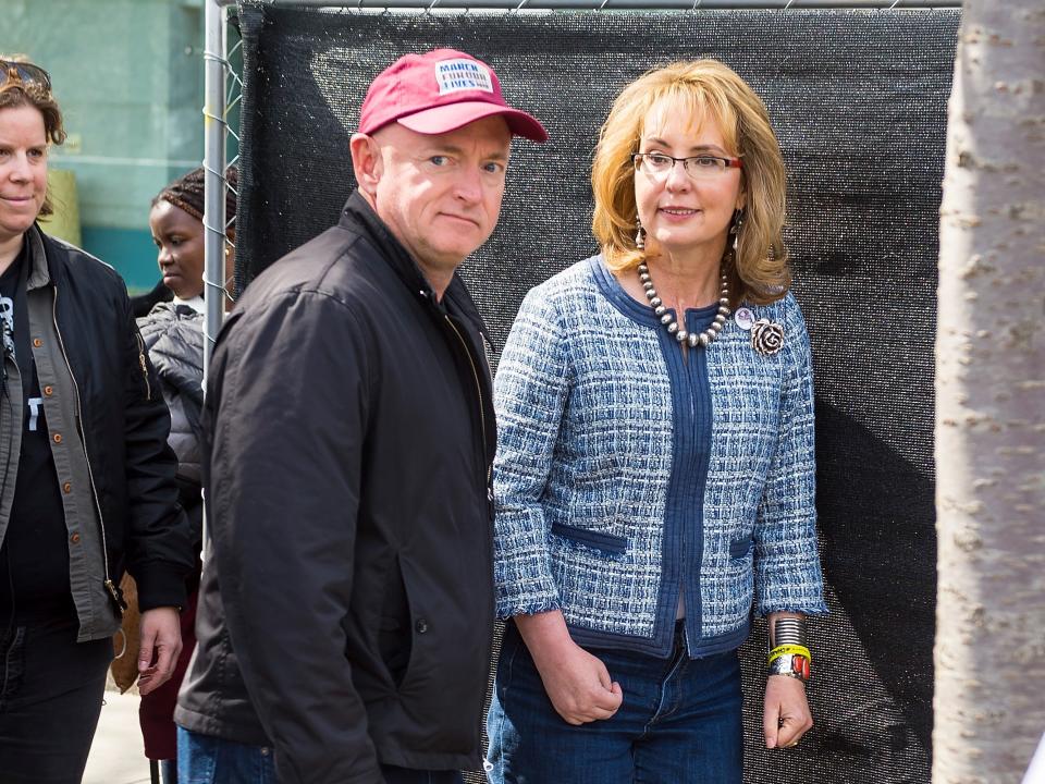 Mark Kelly and Gabrielle Giffords attend the March For Our Lives in Washington, DC.
