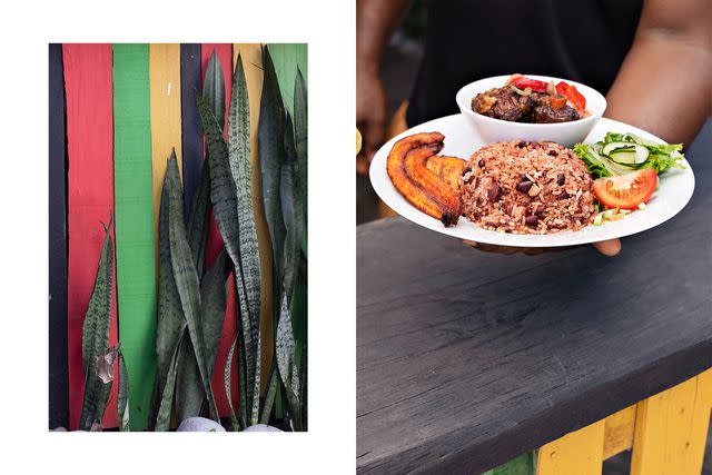 <p>Ozzie Hoppe</p> From left: Details at Joe SnackPoint & Caribbean Food; oxtail with rice and beans at Joe.