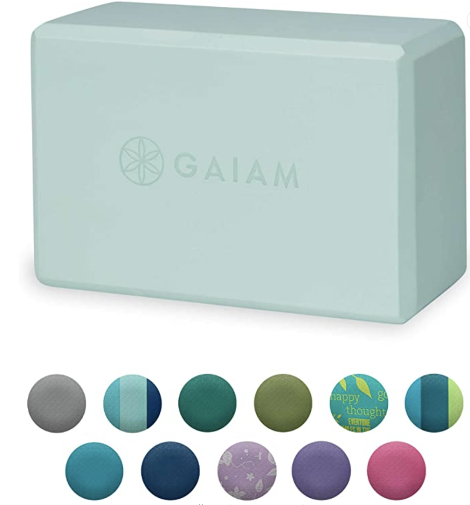 Gaiam Yoga Block, Supportive Latex-Free EVA Foam Soft Non-Slip Surface. PHOTO: Amazon