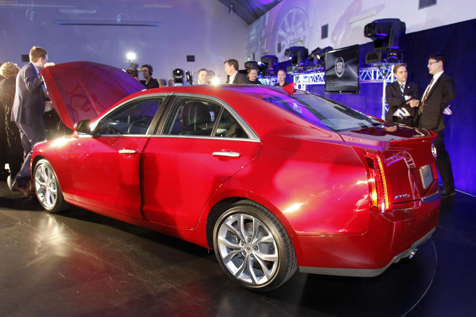 DETROIT, MI, - JANUARY 8: The 2013 Cadillac ATS luxury sedan makes its world premiere at the College for Creative Studies on the eve of the 2012 North American International Auto Show January 8, 2012 in Detroit, Michigan. The NAIAS at Detroit's Cobo Hall opens to the public January 14th and continues through January 22nd. (photo by Bill Pugliano/Getty Images)