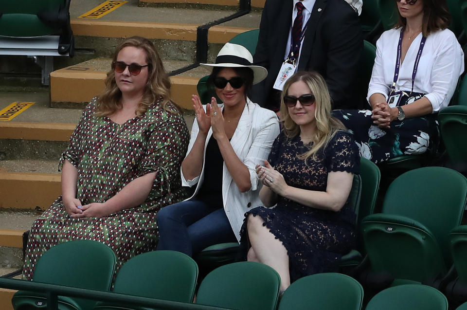 The Duchess of Sussex attended the match with two of her American friends and was seated in front of a security guard and her personal assistant, away from the rest of the crowd. Photo: Getty Images