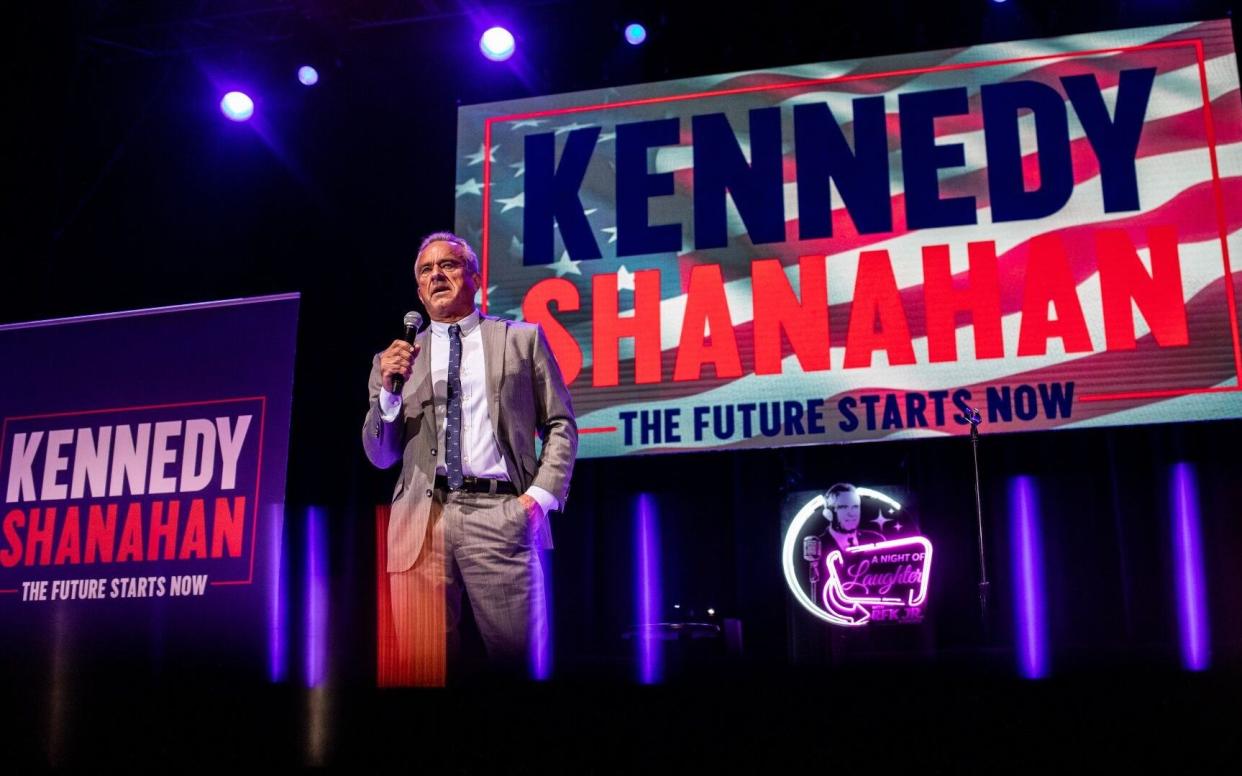 Robert F Kennedy Jr at a campaign event in Michigan on Sunday