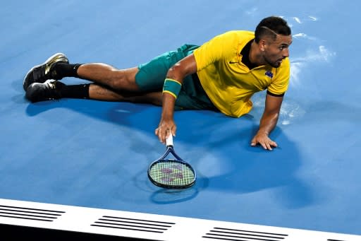 Nick Kyrgios of Australia is playing under a suspended 16-week ban