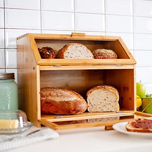 6) Laura's Green Kitchen Bamboo Bread Box