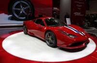 A Ferrari 458 Speciale car is pictured during a media preview day at the Frankfurt Motor Show (IAA) September 10, 2013. The world's biggest auto show is open to the public September 14 -22. (REUTERS/Wolfgang Rattay)