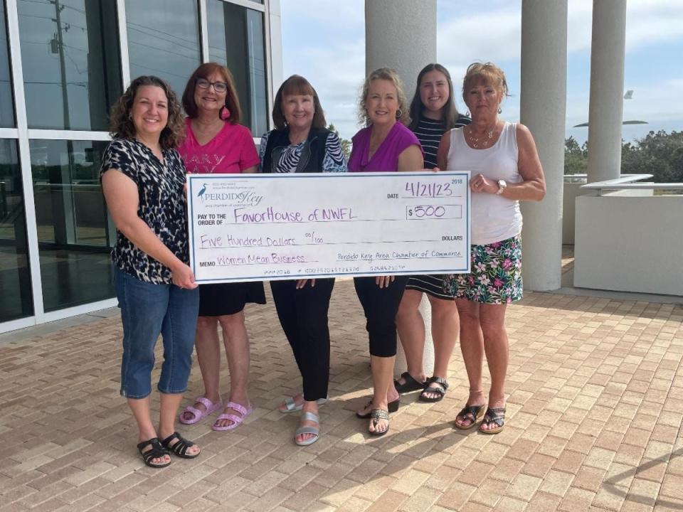 The Perdido Key Area Chamber of Commerce and the Women Mean Business Committee donates to FavorHouse of Northwest Florida.