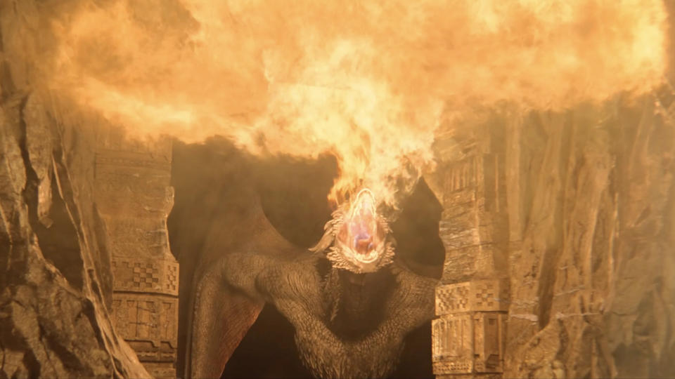 Dreamfyre is bonded to Helaena Targaryen in House of the Dragon. (HBO)