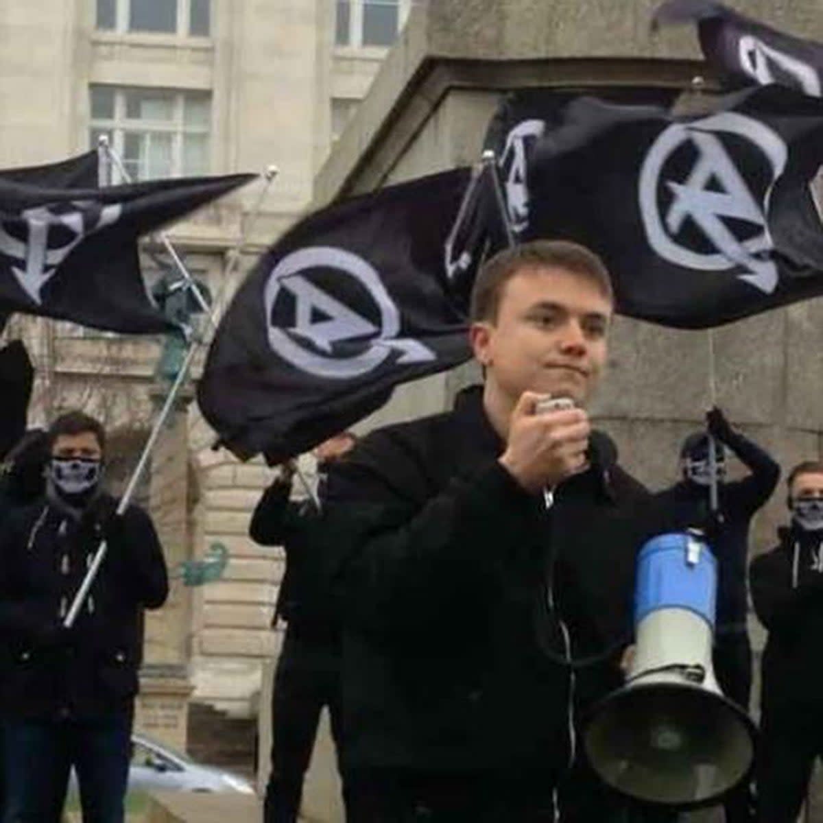 Jack Renshaw at a National Action rally (PA Media)