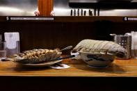 Giant isopod ramen is served at a restaurant in Taipei