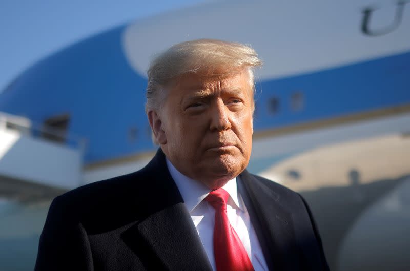 FILE PHOTO: U.S. President Trump departs Washington on travel to Texas at Joint Base Andrews in Maryland