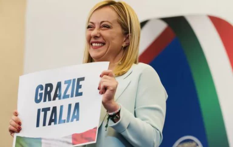 Giorgia Meloni, la gran vencedora en Italia.