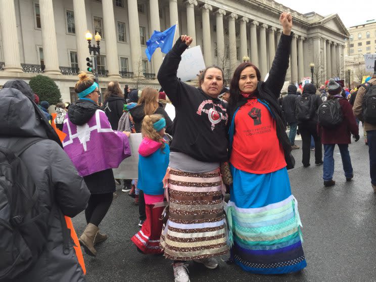 Lorraine Shooter and Leann Eastman at the Native Nations Rise march in Washington, D.C., on March 10. (Garance Franke-Ruta/Yahoo News)
