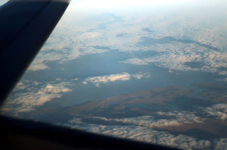 The coast of the West Falkland, of the Falkland Islands, is seen from an airplane May 20, 2018. REUTERS/Marcos Brindicci