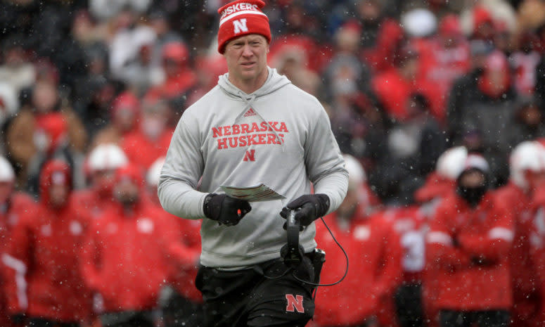 Scott Frost coaches the Nebraska Cornhuskers.