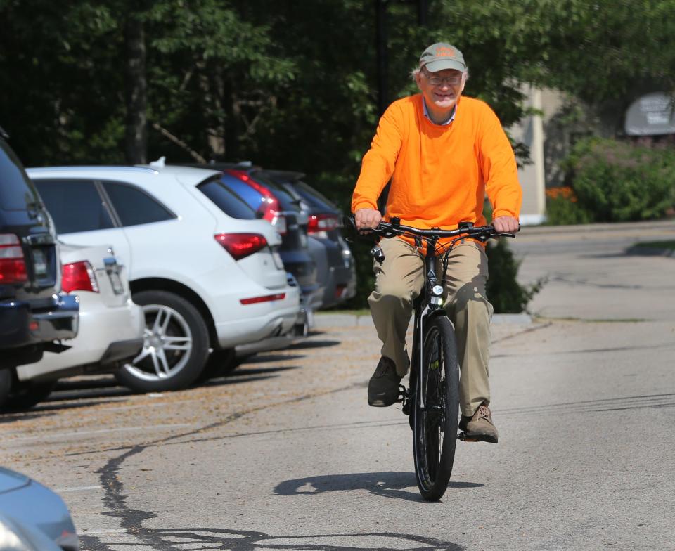 James Kences is the official town historian and has worked for years on studying York's history. He was recently gifted an electric bicycle from people in town who raised the money to help him.