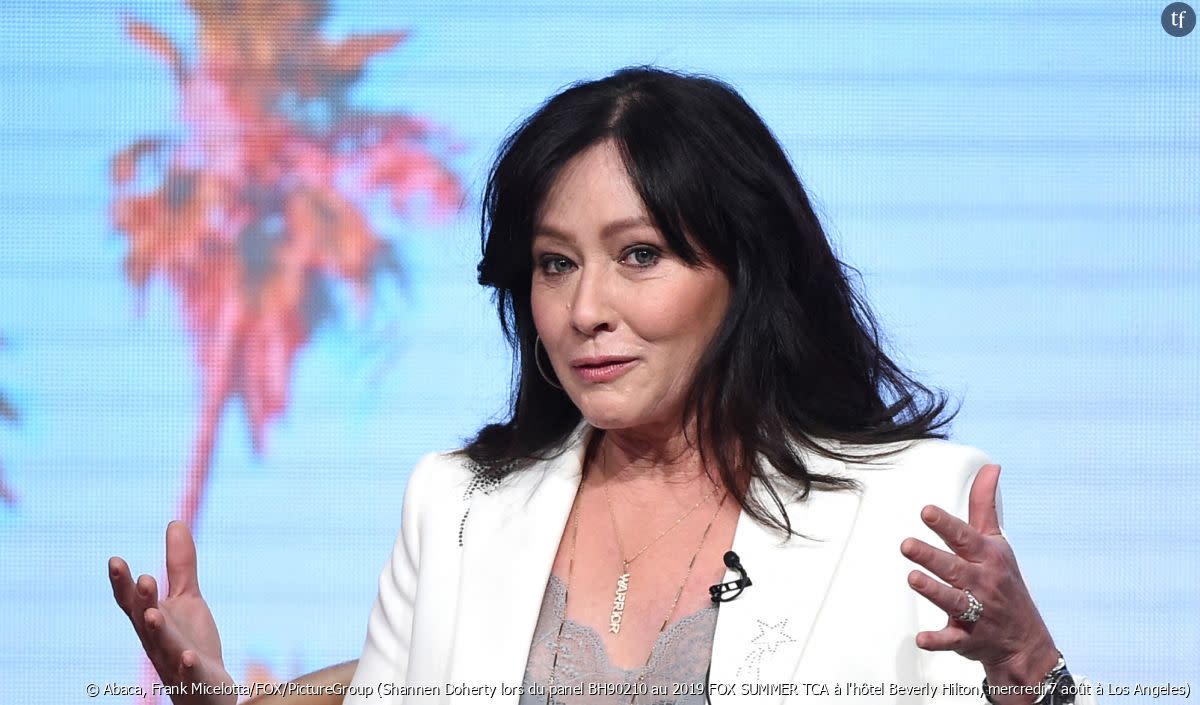 Retrouvailles avec le casting de Beverly Hills : Shannen Doherty évoque son cancer et annonce un podcast cathartique - Abaca, Frank Micelotta/FOX/PictureGroup (Shannen Doherty lors du panel BH90210 au 2019 FOX SUMMER TCA à l'hôtel Beverly Hilton, mercredi 7 août à Los Angeles)