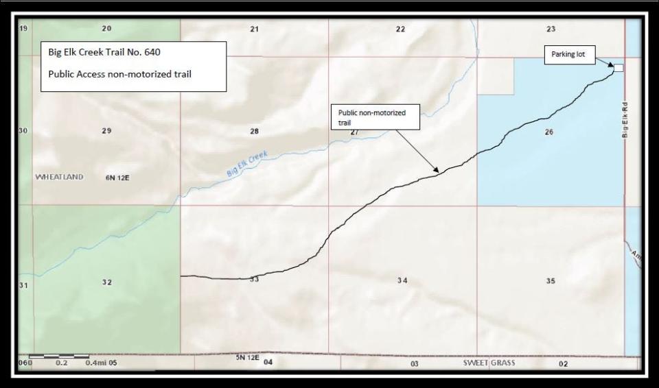 Map of Big Elk Creek Trail No. 640, forecast to be open to the public in November 2020