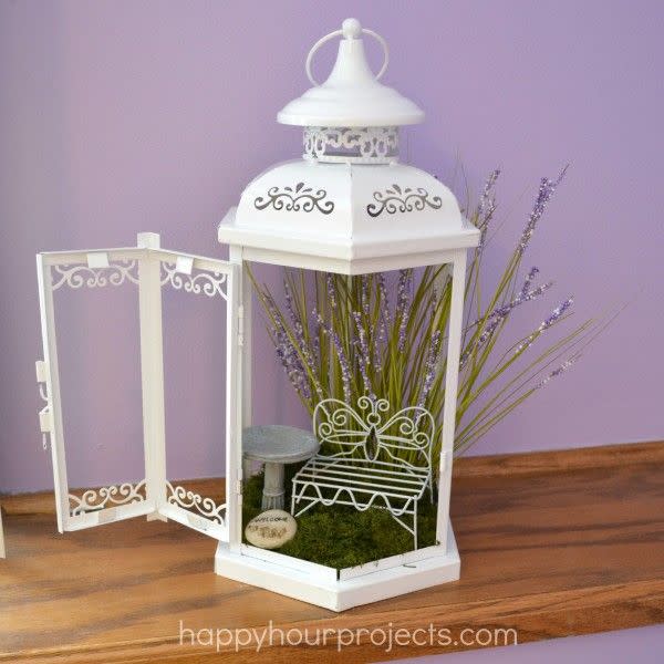 lantern fairy garden