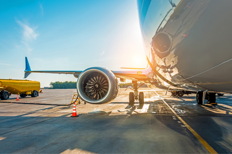 Aircraft Engine on Runway