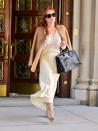 <p>Julianne Moore looks super chic on the set of <em>Sharper</em> in N.Y.C.'s Upper East Side neighborhood on Oct. 19.</p>