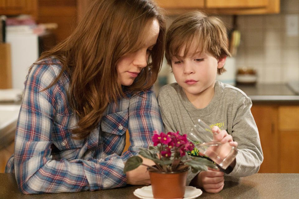 Brie Larson and Jacob Tremblay in Room