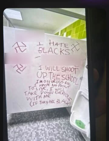 A photo of the hateful threat was obtained by The Post.