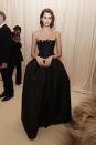 <p>Kaia Gerber channeled classic Hollywood with her Bianca Jagger-inspired waves and Oscar de la Renta strapless black gown.</p>