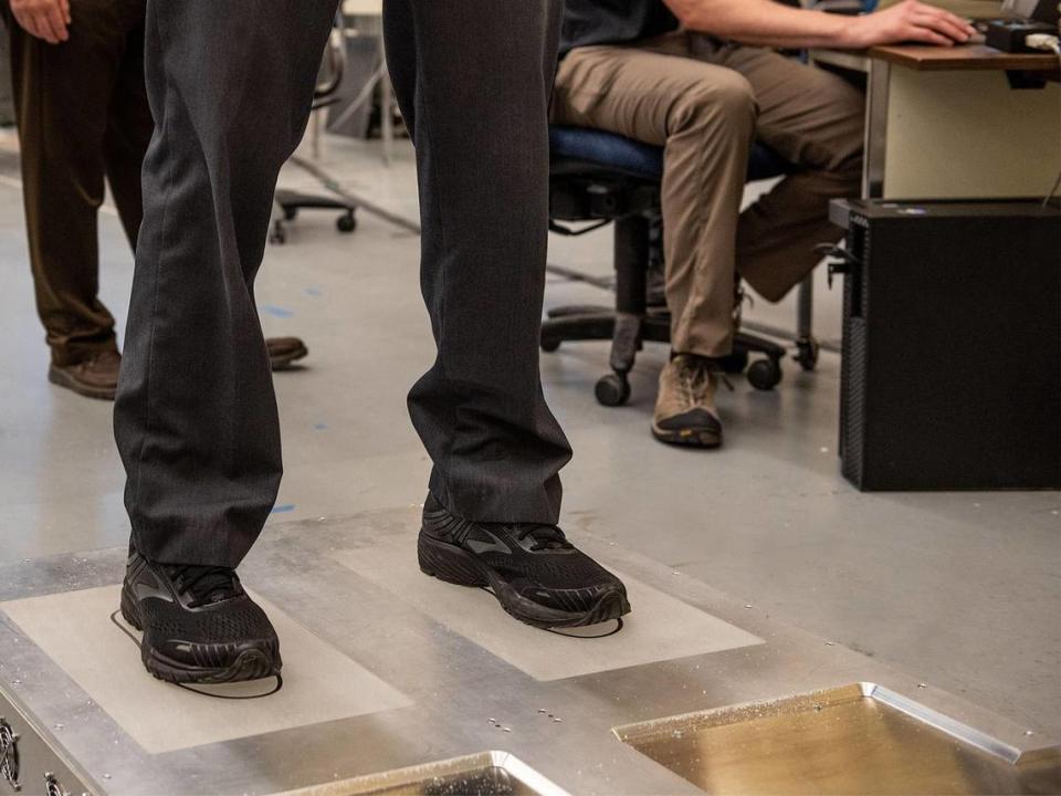 A scanner that checks for threats hidden in airline passengers’ shoes has been licensed for commercial production. It was developed by Pacific Northwest National Laboratory.