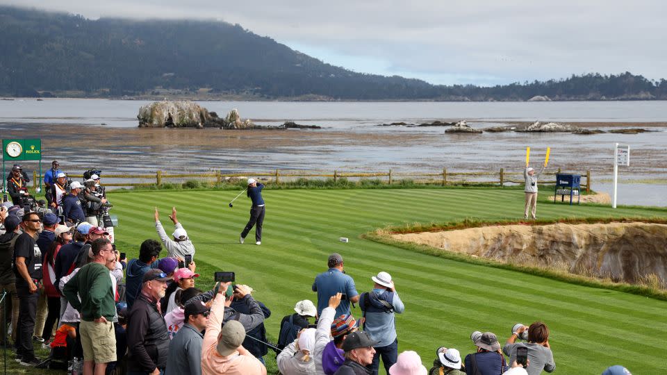 Corpuz tees off for the final time on Sunday. - Harry How/Getty Images