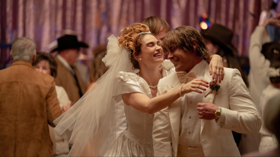 Lily James and Zac Efron in The Iron Claw