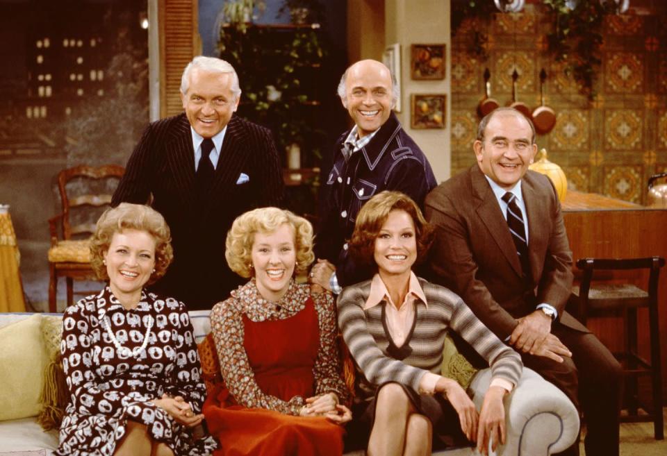 <p>White continued to appear on <em>The Mary Tyler Moore Show</em> as Sue Ann through 1975, resulting in a great friendship with Moore. When Moore passed away, <a href="https://www.instagram.com/p/BPvujsBl6z4/" rel="nofollow noopener" target="_blank" data-ylk="slk:White said" class="link rapid-noclick-resp">White said</a>, "“Mary Tyler Moore, Grant Tinker, Allen Ludden and I had some of the best times of my life together. She was special."</p>