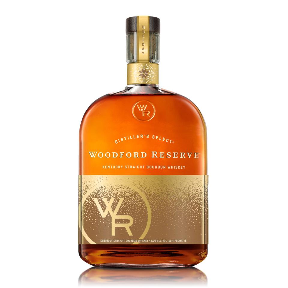 The annual holiday edition of Woodford Reserve is $50 for a liter bottle, and the lovely, shimmering golden label is a joyous nod to all we have to celebrate at this time of year.
