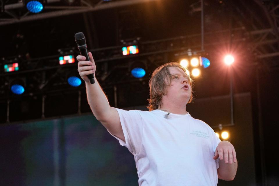 The crowd took over for Lewis Capaldi during Glastonbury Festival on June 24.