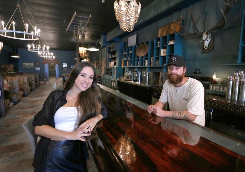 Copperline Coffee + Cafe owners Amelia and Nick West are pictured in their newest location at 118 S. Beach St. in downtown Daytona Beach, Wednesday, Oct. 25, 2023. It opened earlier this week. They also own two Copperline locations in Port Orange.