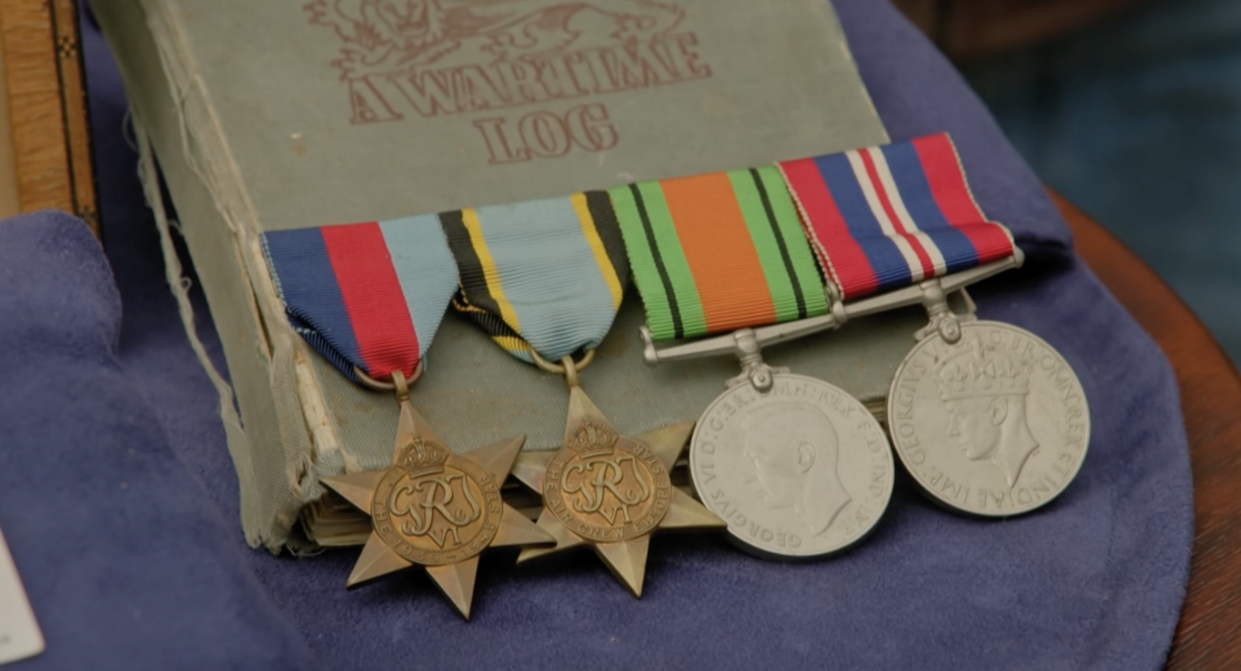 The medals of Lieutenant William McTurke (BBC screen grab)