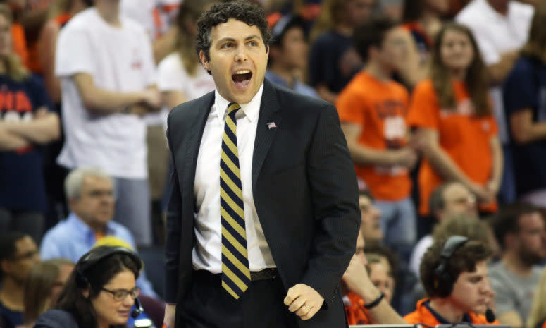 A closeup of Georgia Tech basketball coach Josh Pastner.