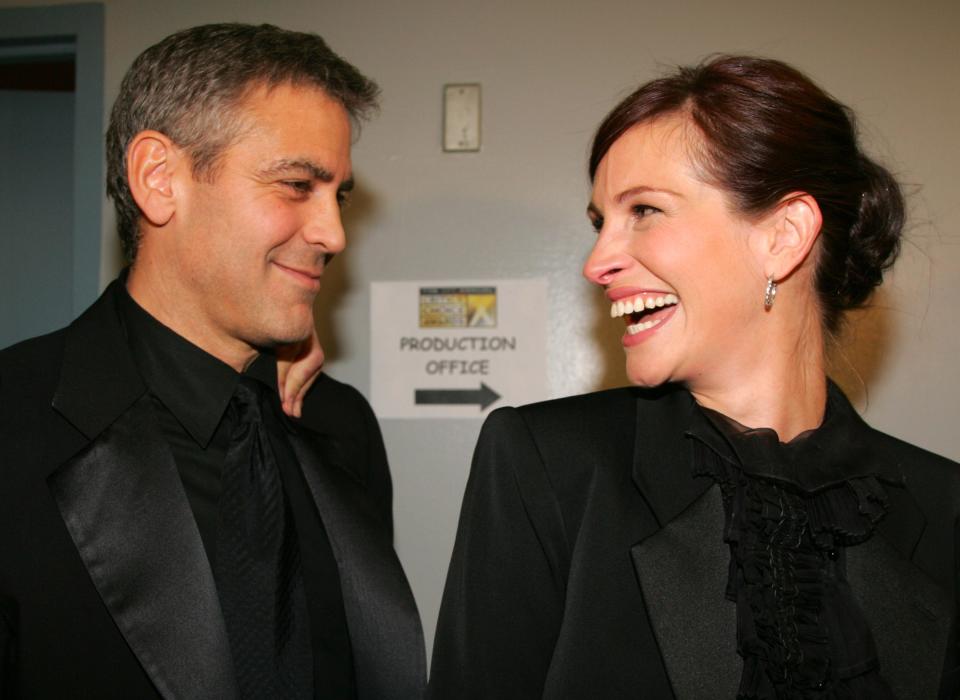 George Clooney and Julia Roberts during the Critics' Choice Awards in Santa Monica, California, on January 9, 2006.