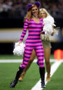 <p>A New Orleans Saints cheerleader performs during a game against the Chicago Bears at the Mercedes-Benz Superdome on October 29, 2017 in New Orleans, Louisiana. (Photo by Chris Graythen/Getty Images) </p>