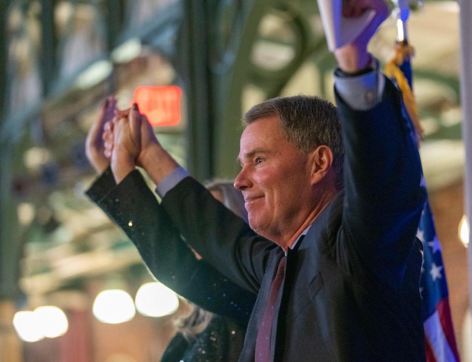 Joe Hogsett at City Market on Tuesday, Nov. 15, 2022, during the announcement by incumbent mayor Hogsett that he is seeking another term as Indianapolis mayor. 