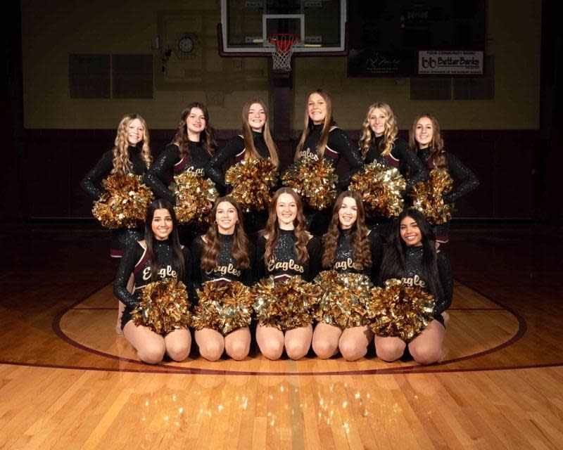 The Dunlap competitive dance team, which qualified for the 2024 Illinois High School Association state finals in Bloomington.