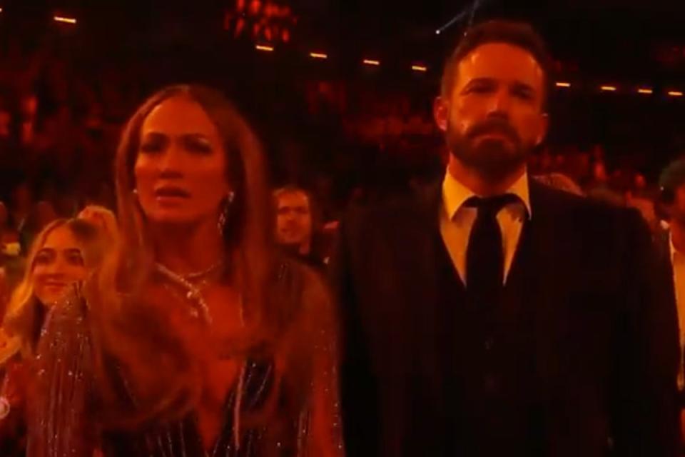 Affleck’s expression at the Grammys became a meme during the ceremony (CBS)