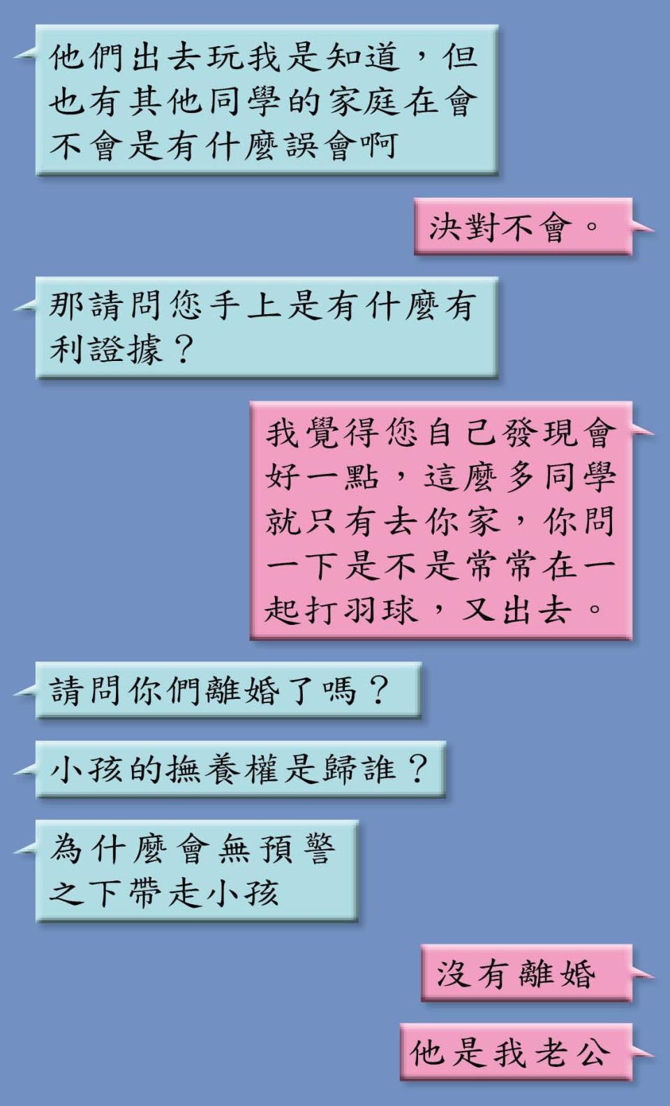 得知老公張劭緯常和小孩同學的媽媽聚會後，安晨妤連繫多位家長；被找上的綠帽夫則坦承老婆和張劭緯一起露營，但認為有所誤會，並盤問安晨妤為何將小孩帶走。