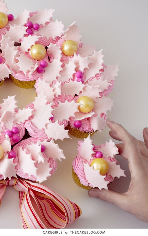 Pink Cupcake Wreath