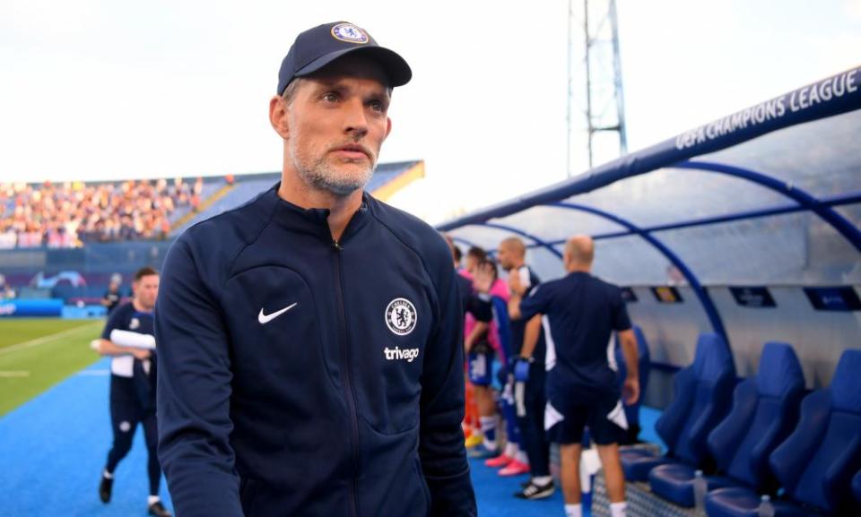 Thomas Tuchel at his final game as Chelsea’s manager, in Zagreb.