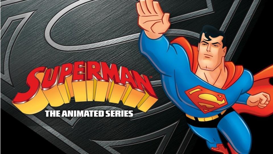 The Man of Steel soars in promo art for 1996's Superman: The Animated Series.