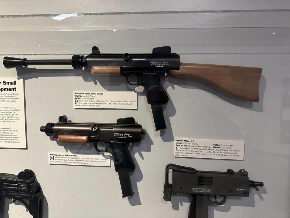 On display at the Curtis Earl Weapons Exhibit at the Old Idaho Penitentiary are a couple of unique Idaho guns, made by Wilkinson Arms of Parma, Idaho, in the 1970s. Ray Wilkinson named one gun the Linda, after his wife, and one the Terry, after his daughter.