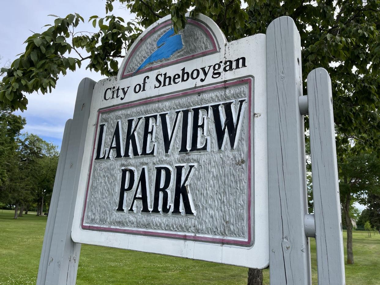 A view of the Lakeview Park sign as seen Thursday, June 27 in Sheboygan, Wis.