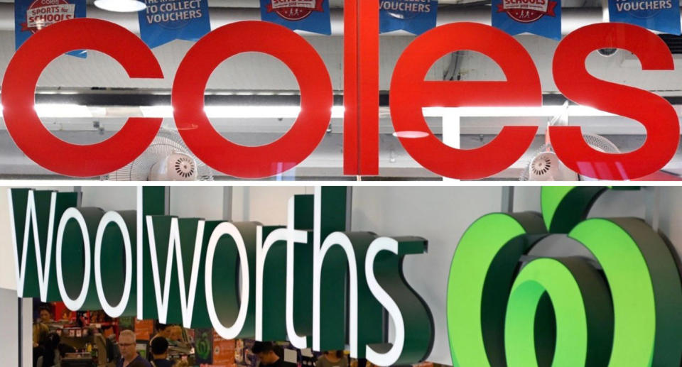 Coles and Woolworths signs