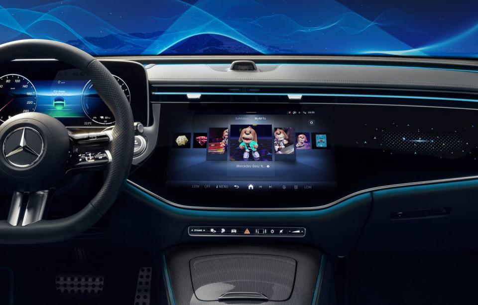 mercedes benz e class 2023 large glass surface with newly designed icons display content may differ from series status