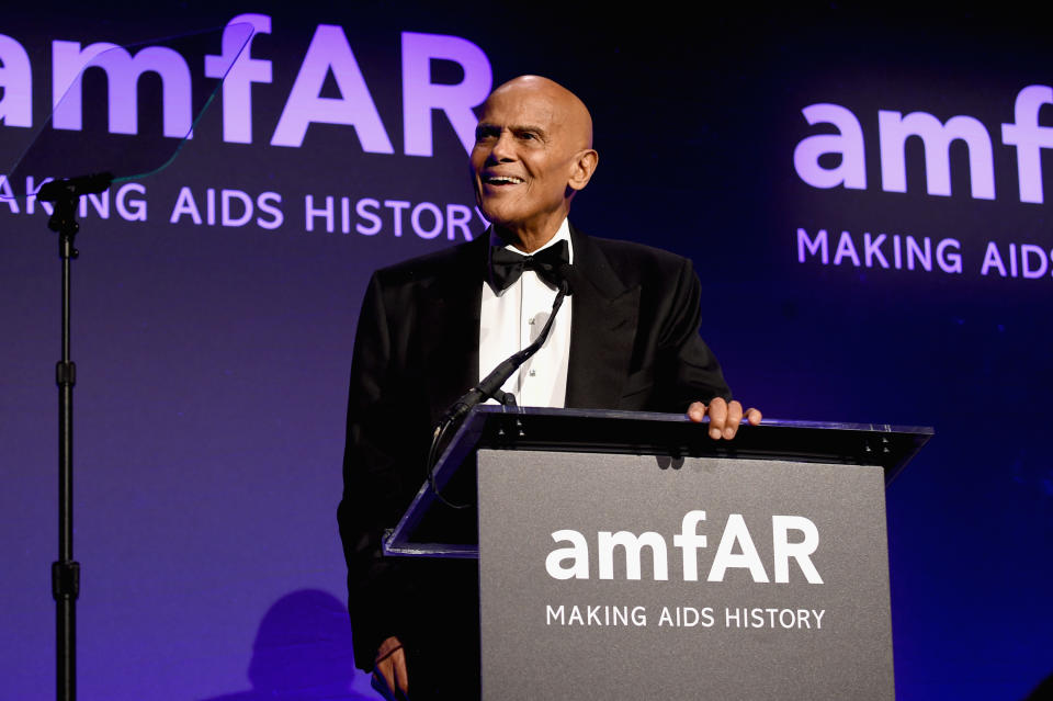 Harry Belafonte wearing tuxedo